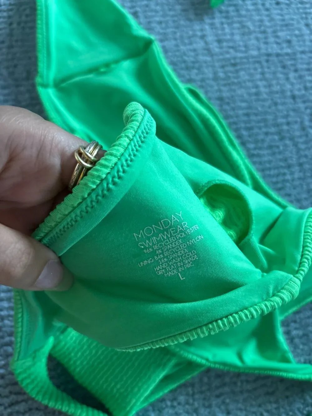Monday Swimwear Green Bikini Size M/L